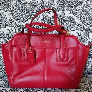 Coach Red Leather Satchel Bag
